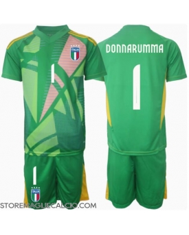 Italia Gianluigi Donnarumma #1 Portiere Maglia Gara Trasferta Repliche Europei 2024 Bambino